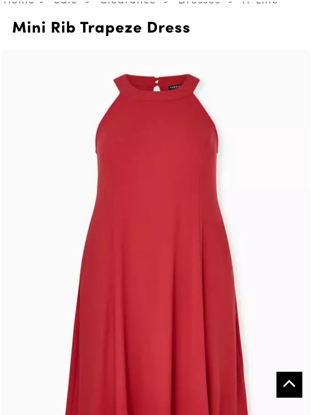 Torrid 2x Red Mini Rib Trapeze Halter Dress 058